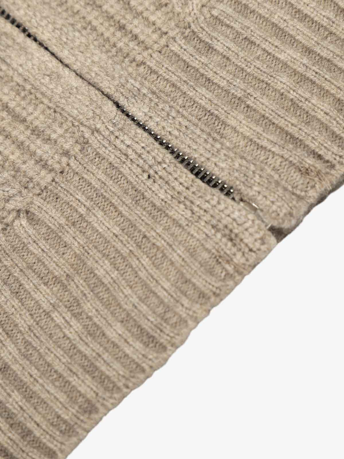 Retro High Neck Cardigan Knit Zipper Sweater