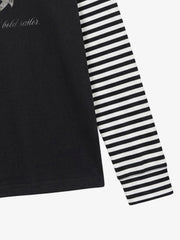Anchor Graphic Raglan Long Sleeve Tee; Basic Black / S, Basic Black / M, Basic Black / L, Basic Black / XL, Basic Black / 2XL