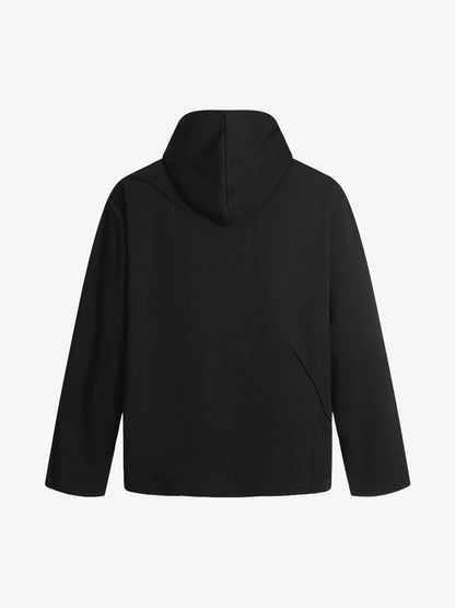 Pleated Asymmetric Hooded Sweatshirt 