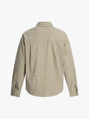 Street Print Lettering Plaid Long-Sleeve Shirt 