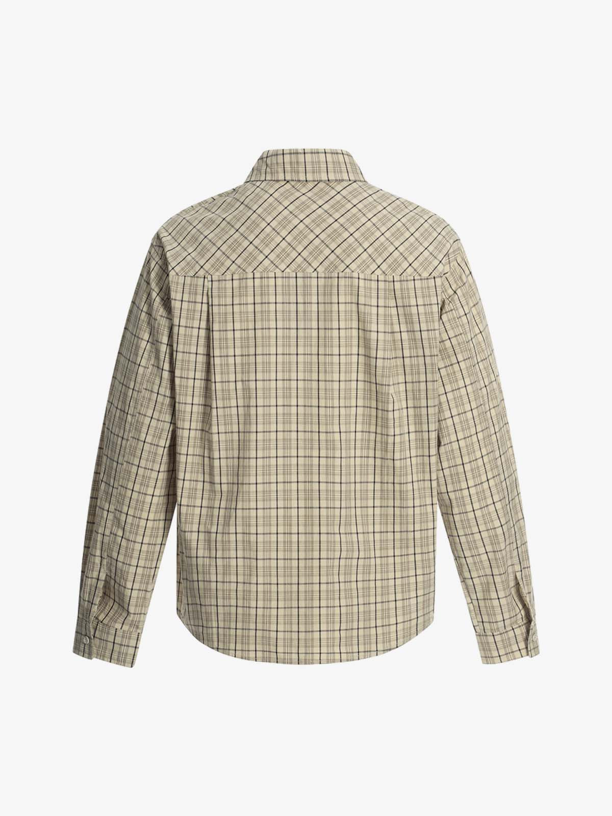 Street Print Lettering Plaid Long-Sleeve Shirt 