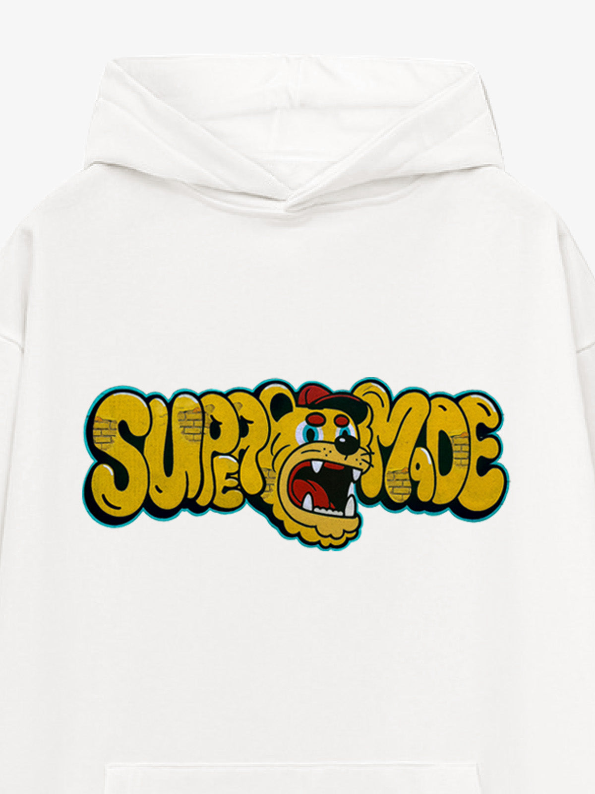 Street-Cool Tiger Head Graffiti Style Hooded Sweatshirt 