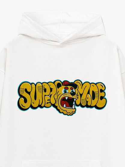 Street-Cool Tiger Head Graffiti Style Hooded Sweatshirt 