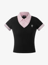 Layered Shirt Collar V Neck Slim Fit T-Shirt 