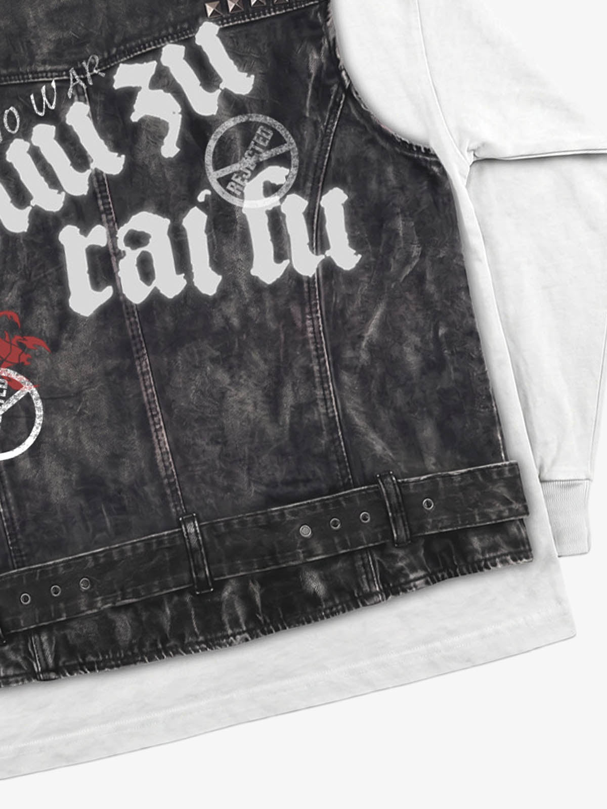 3D Graphic Layered Vest Long Sleeve Tee
