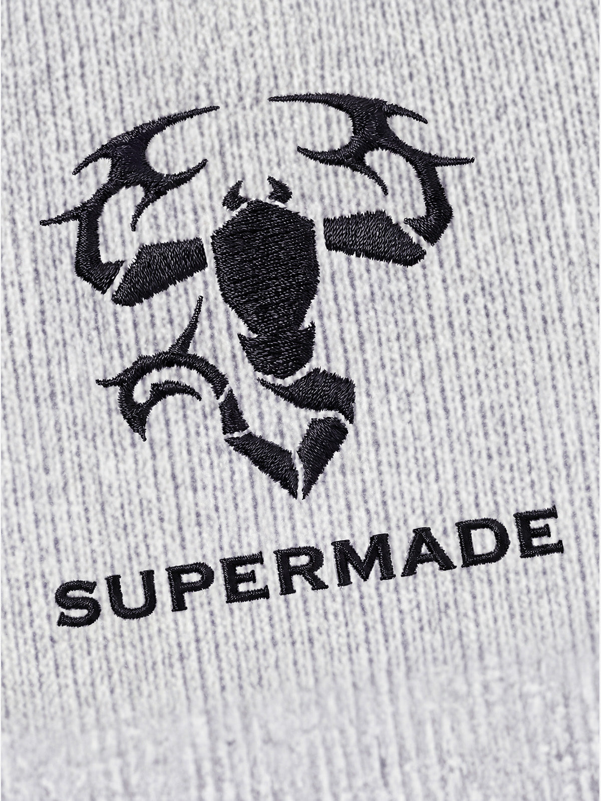 Cotton-blend black, white and gray vest with scorpion embroidered logo and deformed logo print 