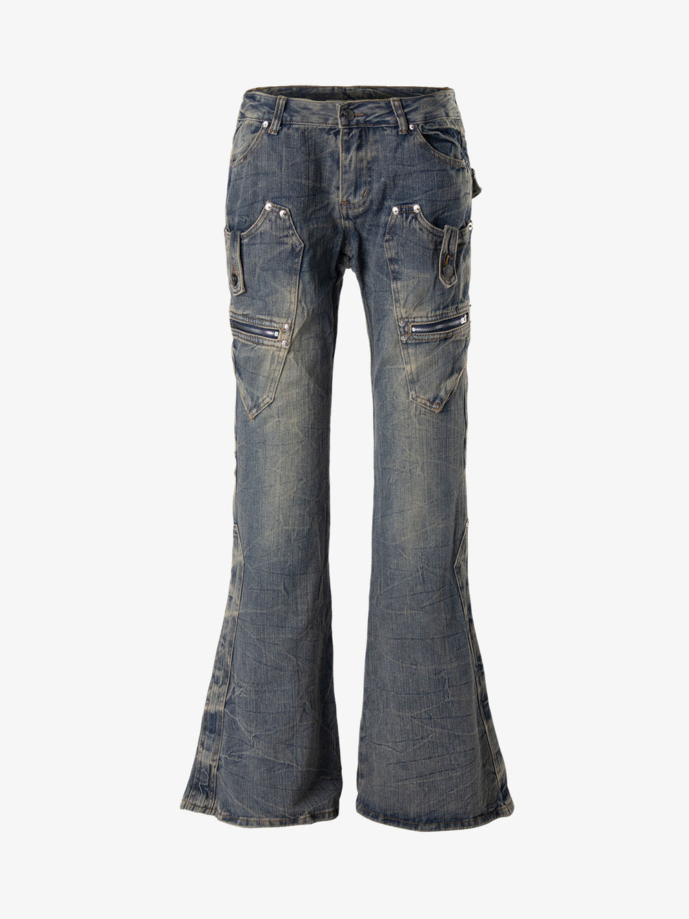 Stud Low-Rise Bootcut Jeans