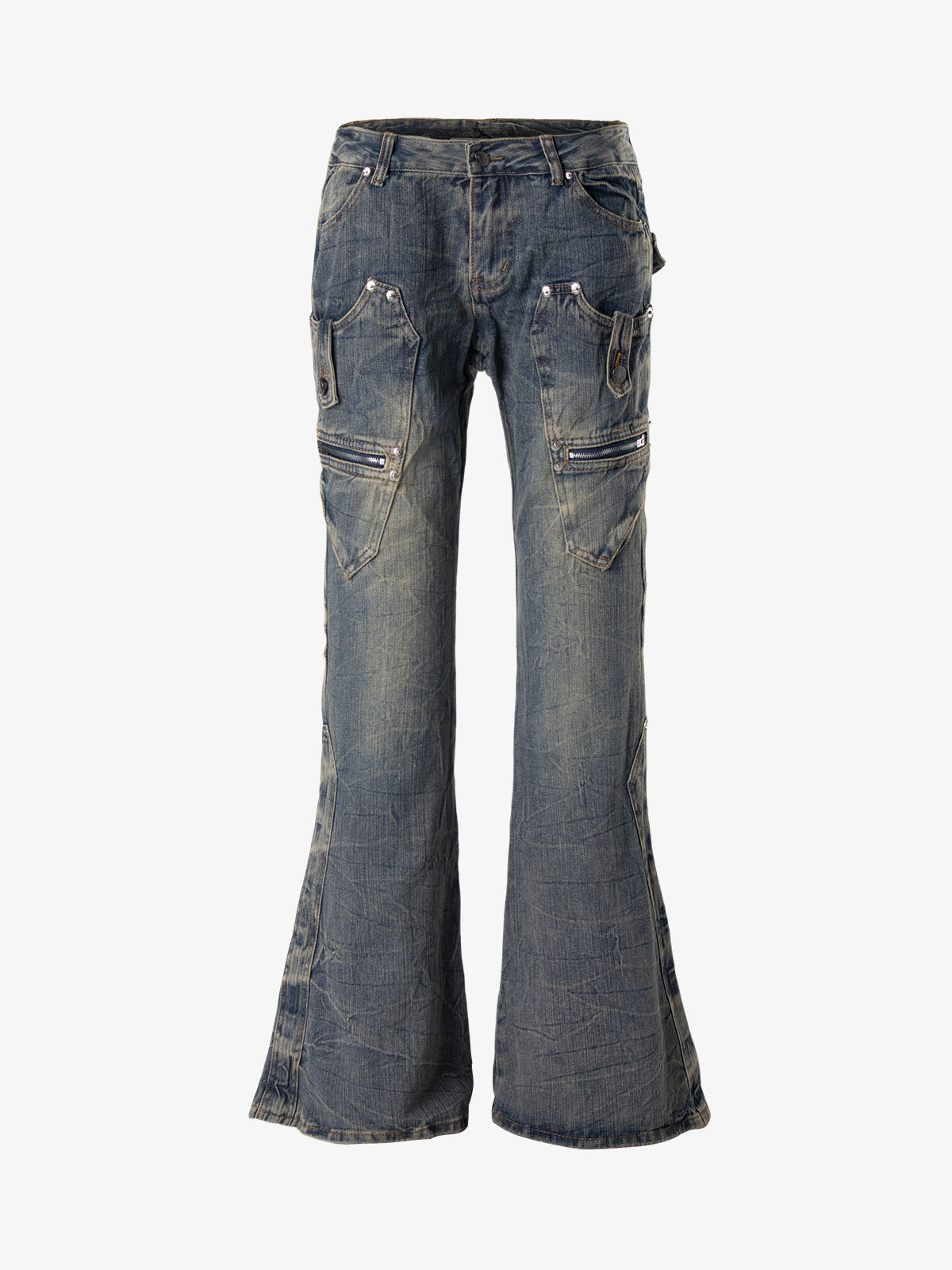 Stud Low-Rise Bootcut Jeans