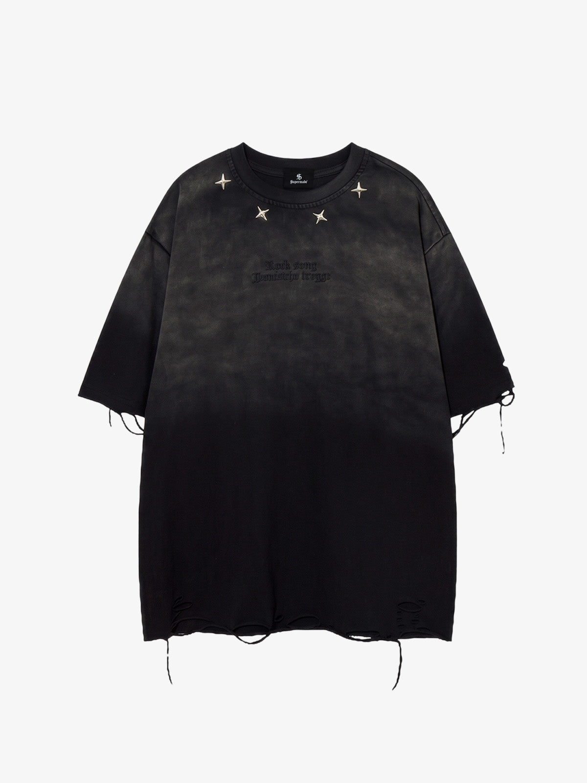 Embroidered Ripped Distressed Tee