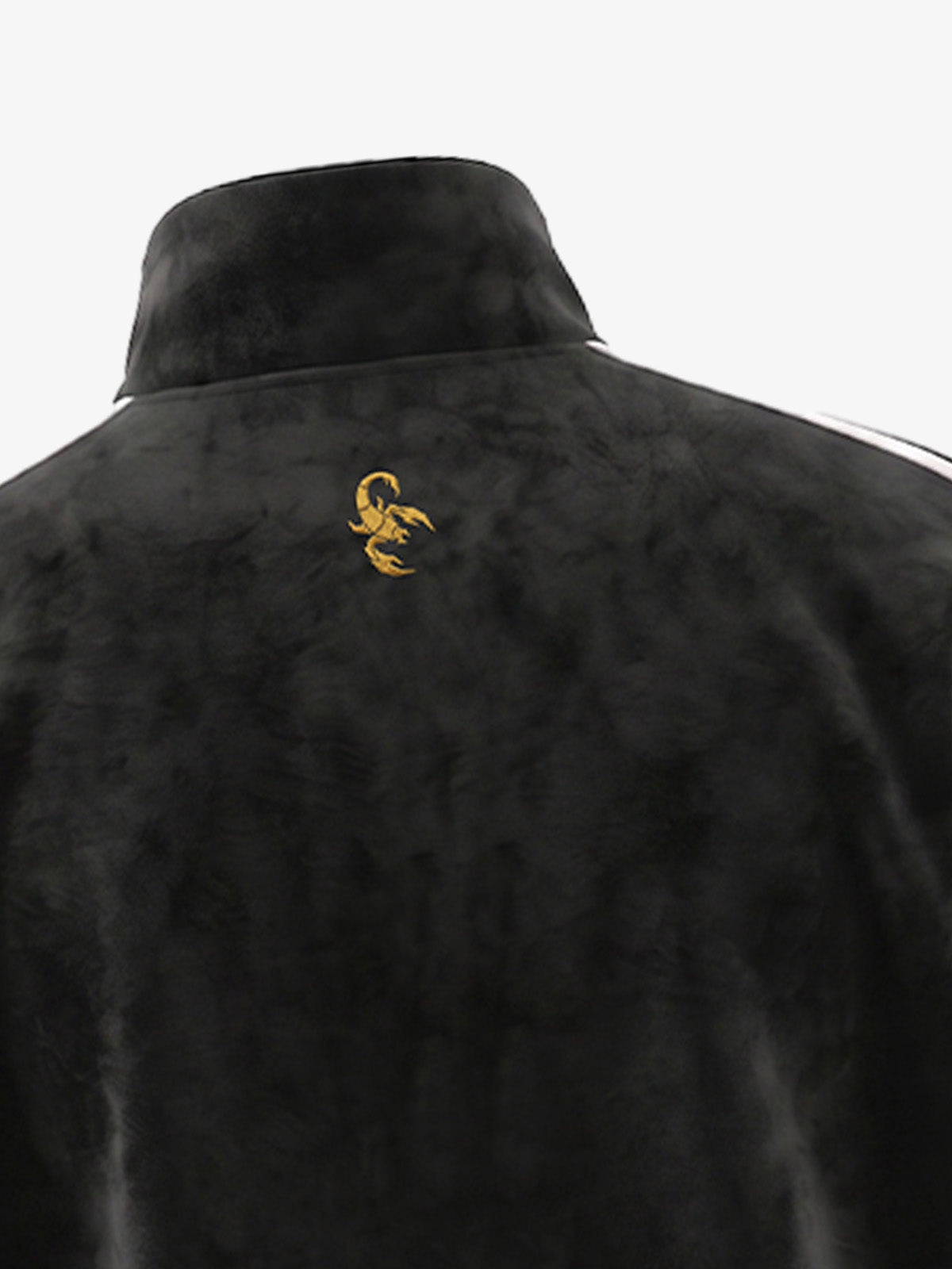 Logo Striped Suede Frog-Button Cardigan
