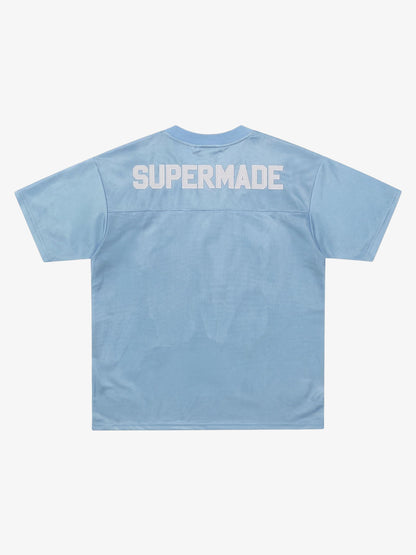 Supermade Classic Blue Embroidered Jersey Pattern Customization 