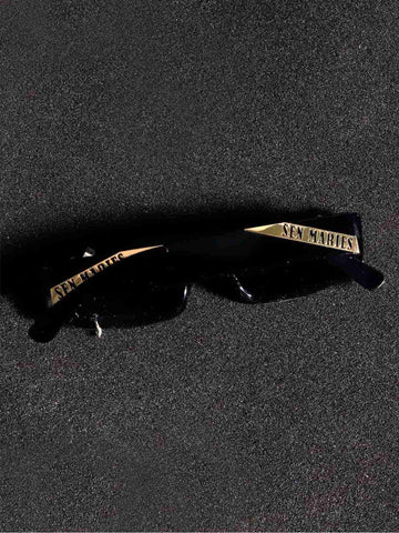 Punk-Style Rivet Small Square Sunglasses