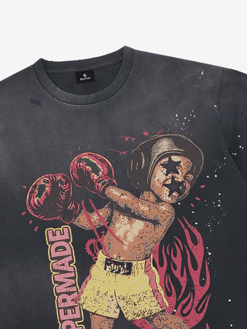 Boxing Graphic Oversized Tee