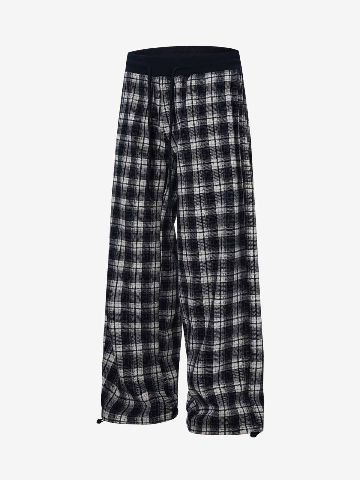 Plaid Wide-Leg Lounge Pants for Cozy Comfort 