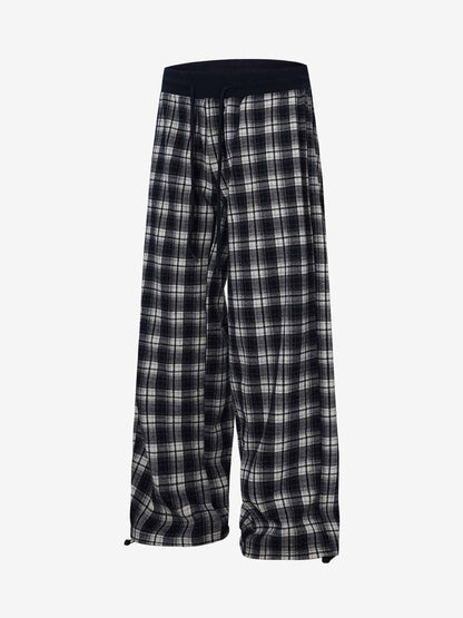 Plaid Wide-Leg Lounge Pants for Cozy Comfort 