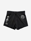 Y2K Cross Graphic Raw-Hem Shorts