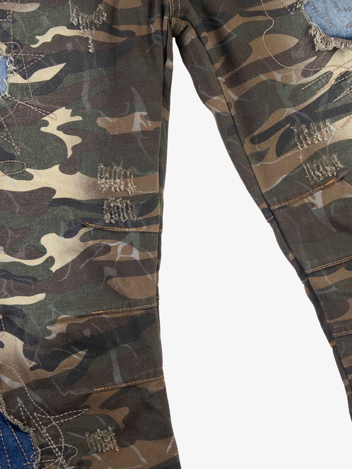 Camo Panel Embroidered Jeans