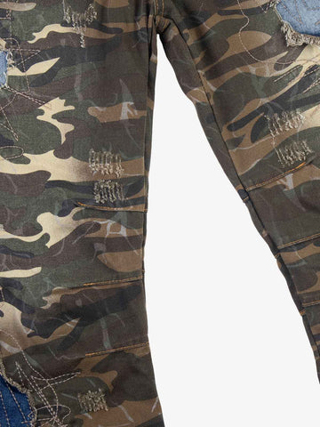 Camo Panel Embroidered Jeans