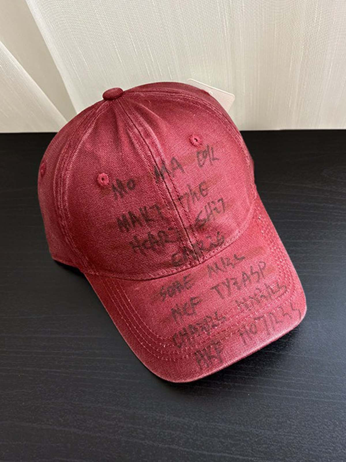 Bestickte Baseballkappe aus gewaschenem, abgenutztem Denim