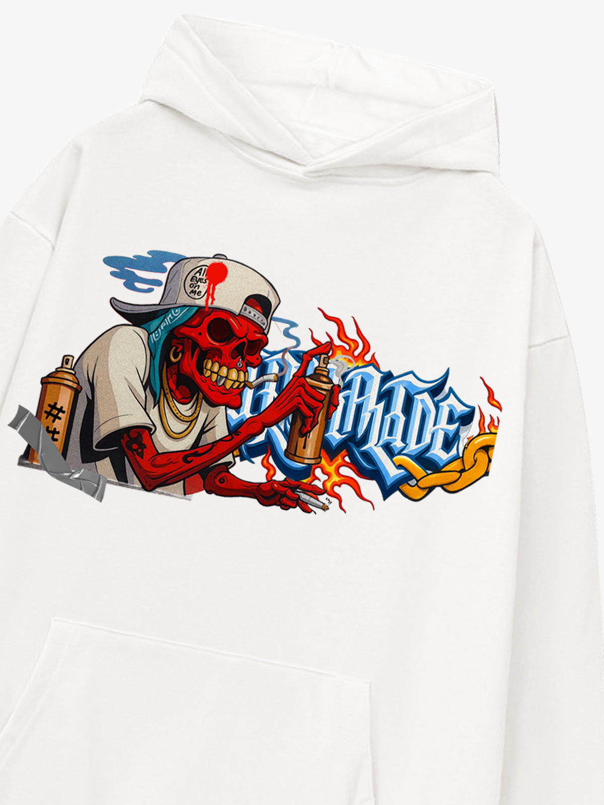 Thesupermade Street Skull Graffiti Artist Hooded Sweatshirt 