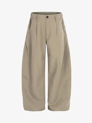 Wide-Leg Cargo Capri Pants with Multiple Pockets 