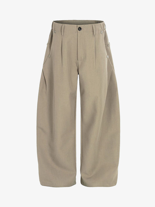 Wide-Leg Cargo Capri Pants with Multiple Pockets 