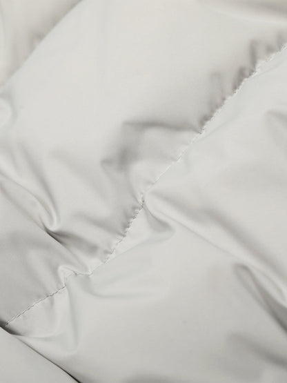 Retro Dark Print Faux Fur Collar Quilted Jacket 