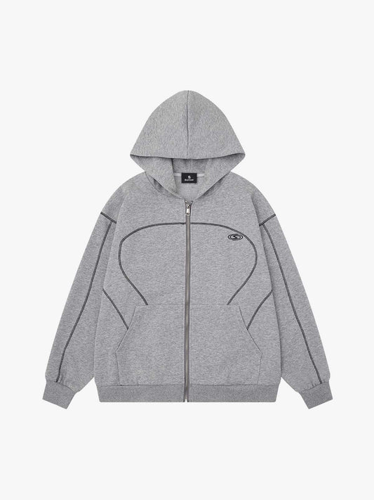 Logo Embroidered Zip Hoodie