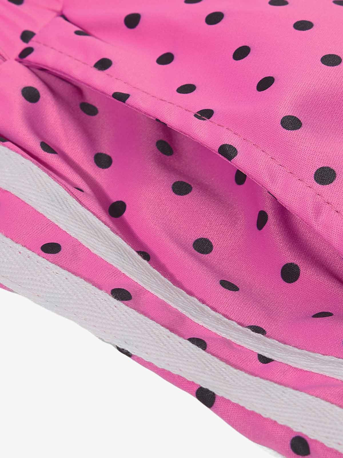 Retro Polka Dot Side Stripe Drawstring Baggy Pants 