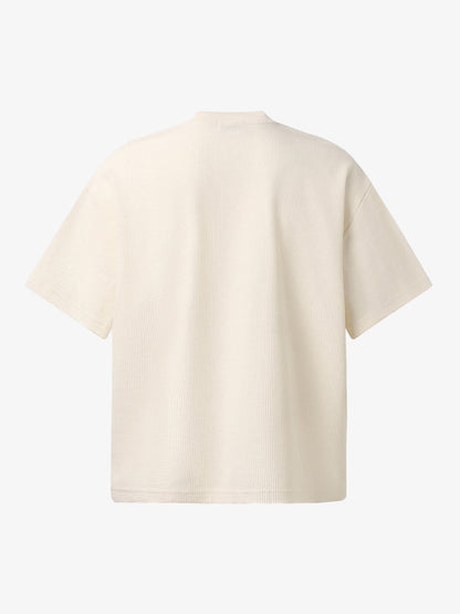 Cotton Waffle Knit Graphic T-Shirt with The Supermade Records Print for Men 