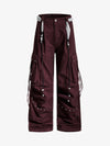 Bandana Waist Strap Multi-Pocket Cotton Cargo Pants 
