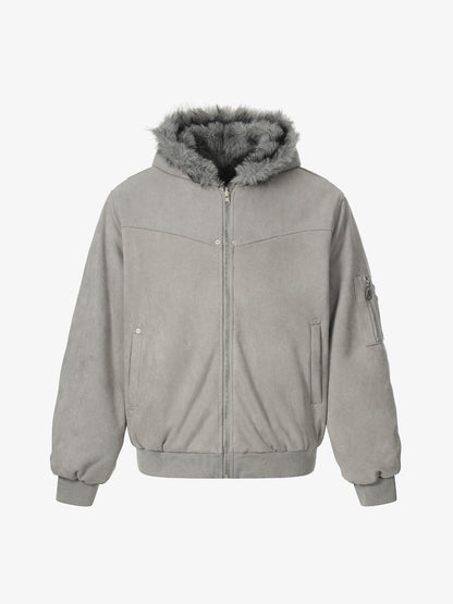 Stylish Faux Fur Hooded Jacket for Winter Warmth and Fashion 