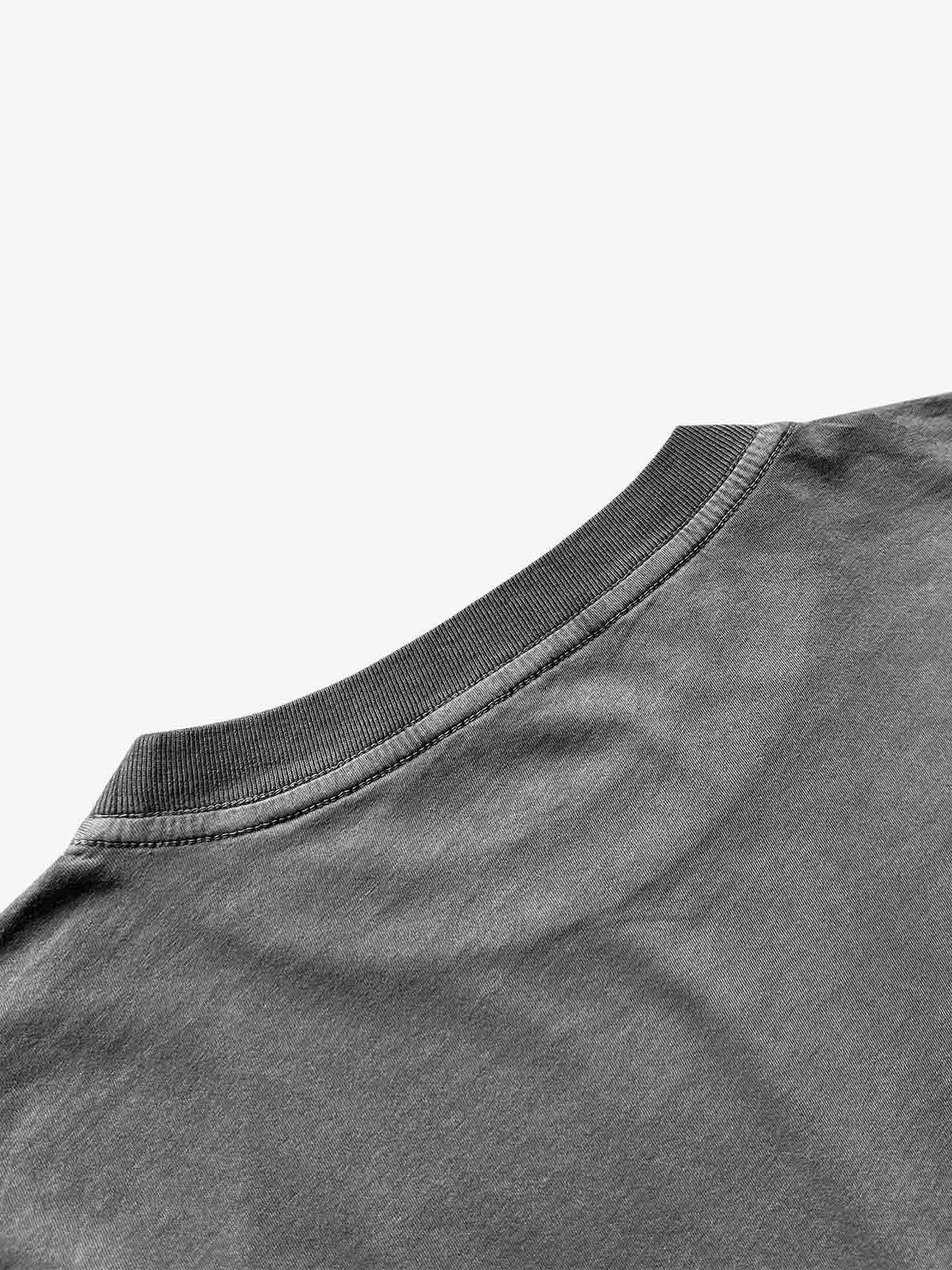 Playful Web-Ad Graphic Distressed Boxy Long Sleeve Tee