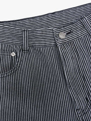Retro Striped Colorblock Barrel Jeans 