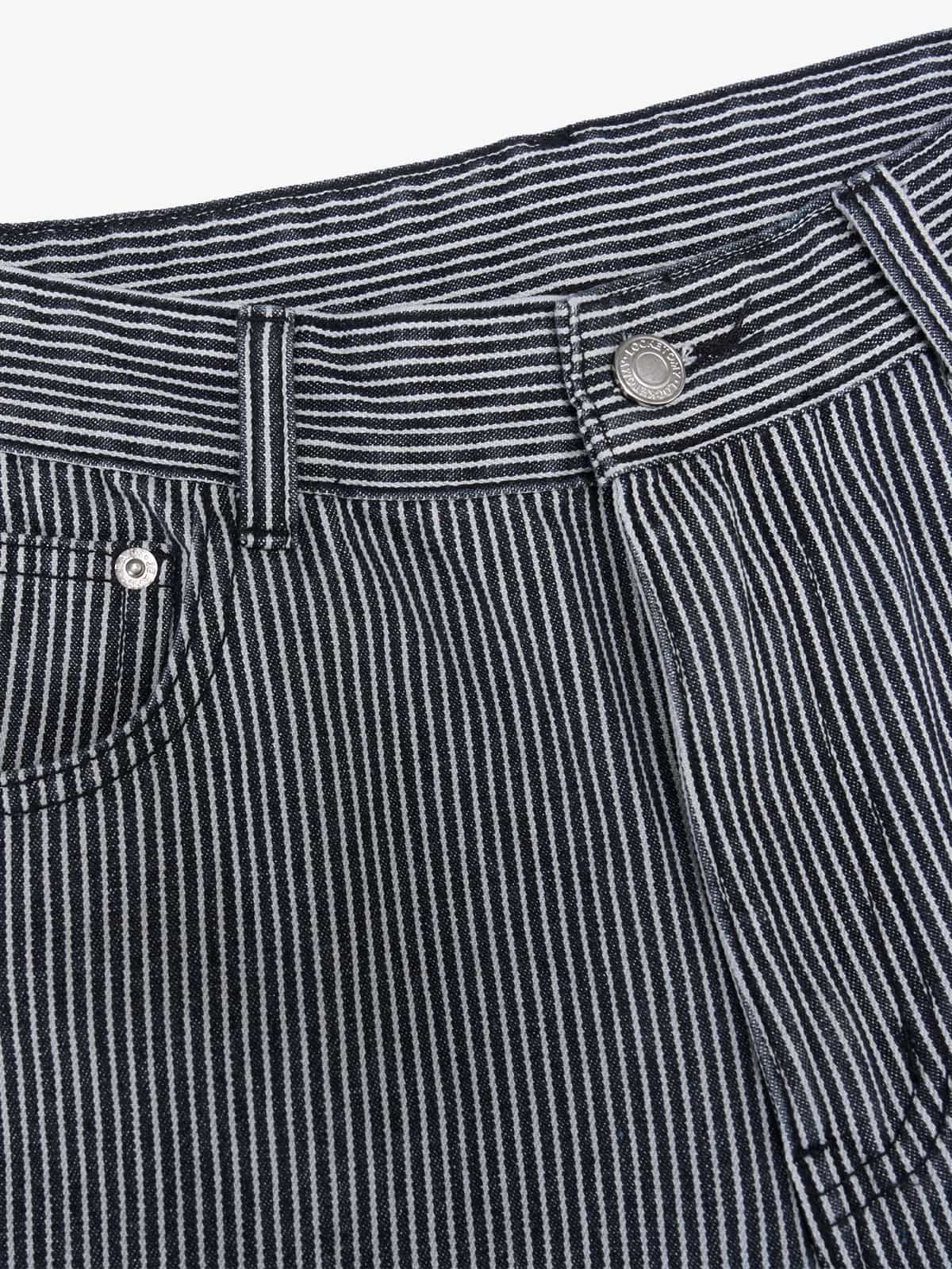 Retro Striped Colorblock Barrel Jeans 