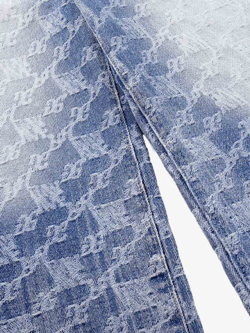 Gradient Wash Jacquard Denim Jeans 