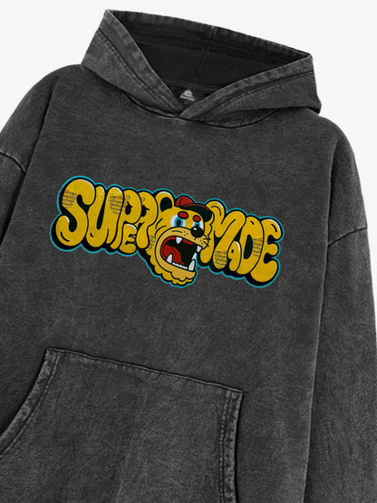 Street-Cool Tiger Head Graffiti Style Hooded Sweatshirt 