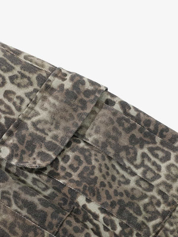 Vintage Leopard Print Cargo Barrel Pants 