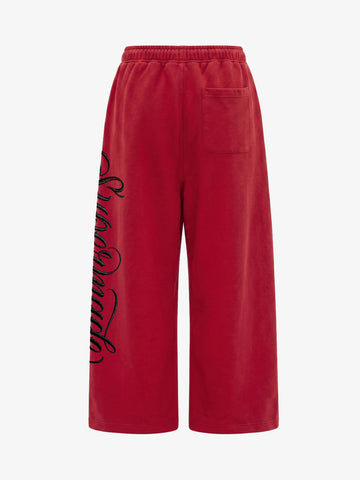 Fleece Jogger Pants with Embroidered Script Detail