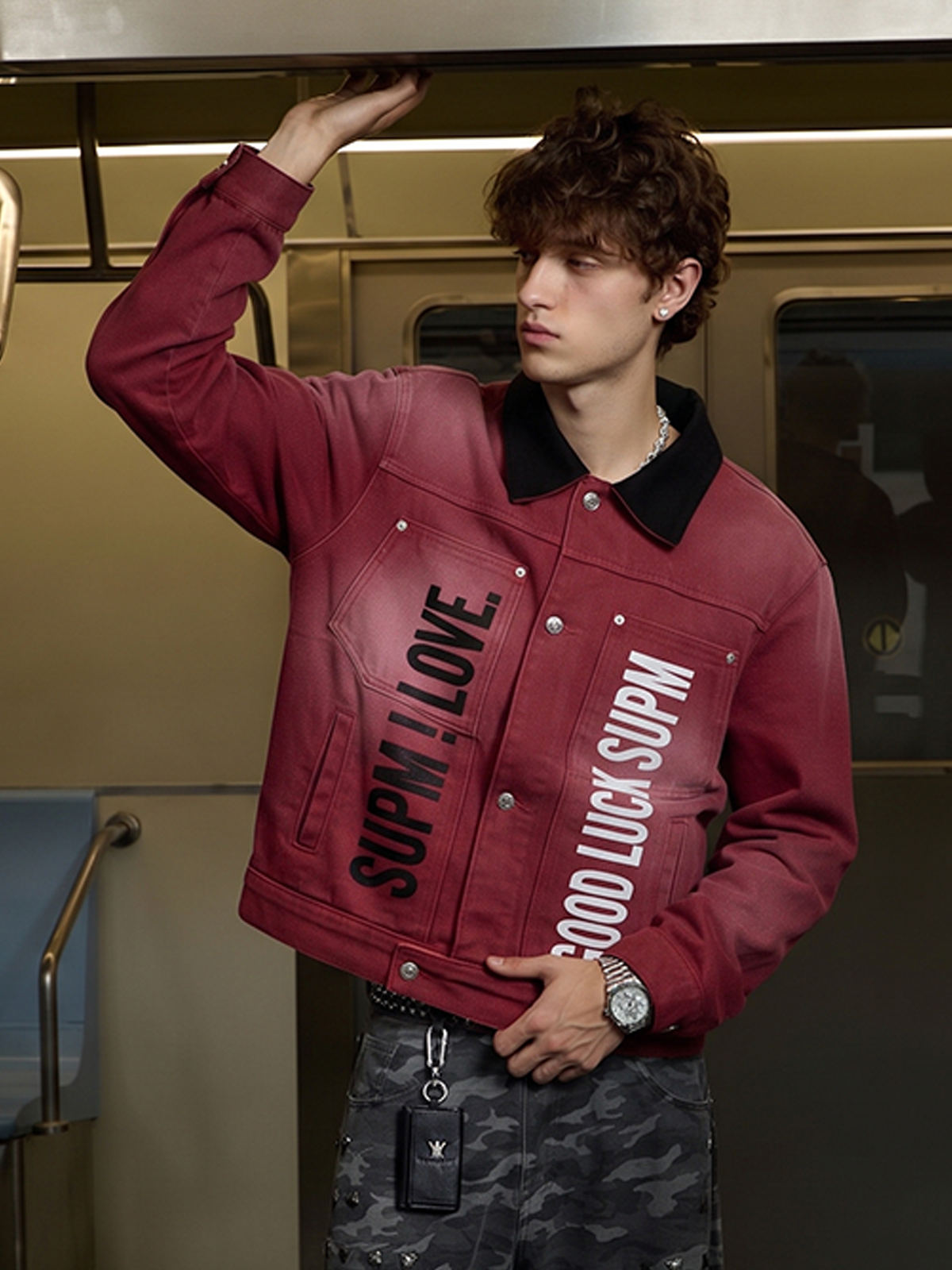 Distressed Washed Work Jacket