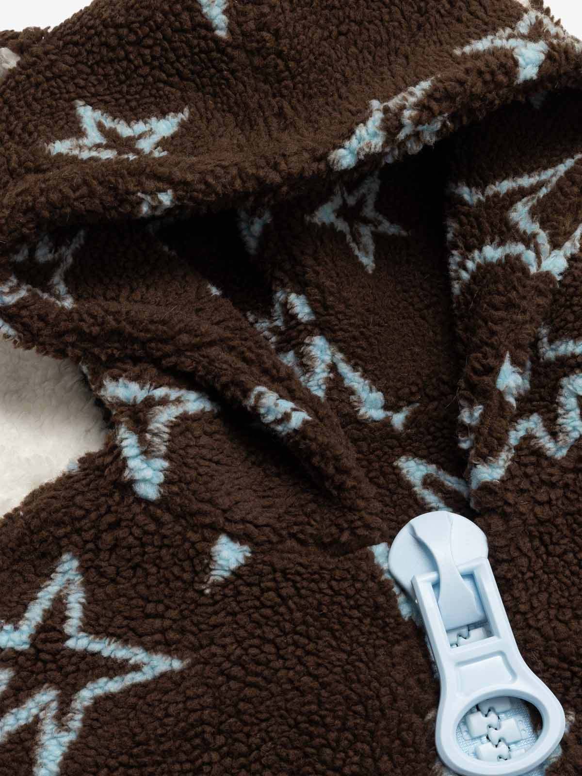 Star Bunny-Ear Hood Oversized-Zip Padded Coat