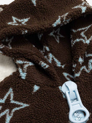Star Bunny-Ear Hood Oversized-Zip Padded Coat