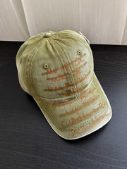 Bestickte Baseballkappe aus gewaschenem, abgenutztem Denim