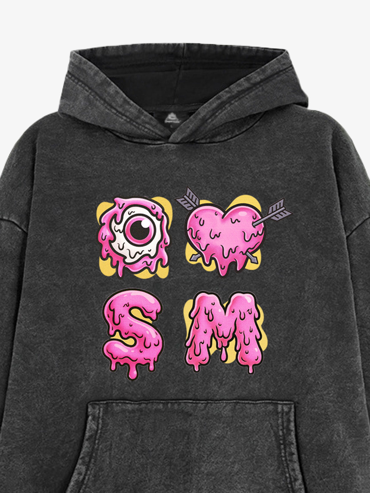 Street Dripping Letter Eyeball Graffiti Hoodie 