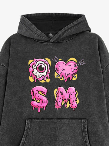 Street Dripping Letter Eyeball Graffiti Hoodie 