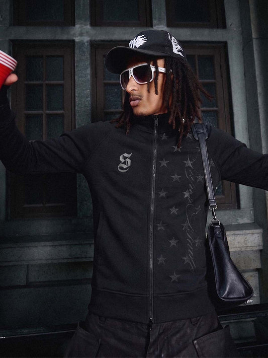 Dual Zip Star Print Jacket