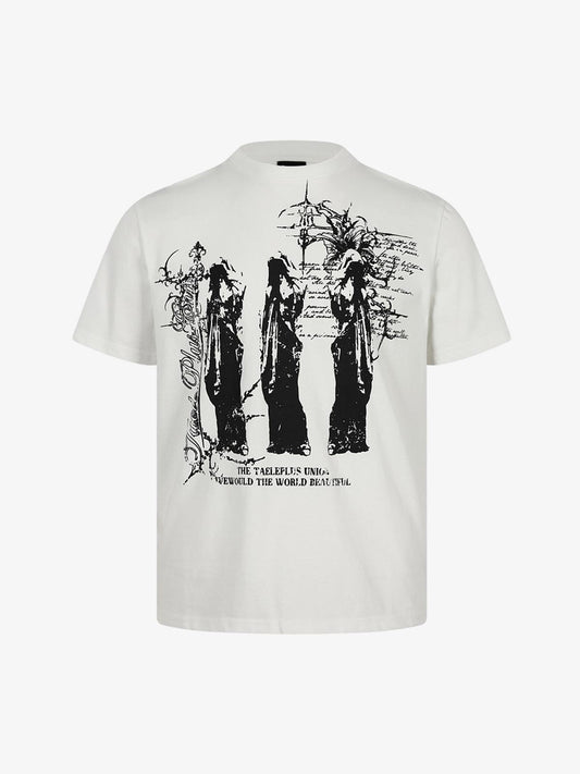Gothic Statuette Cotton Jersey T-Shirt 