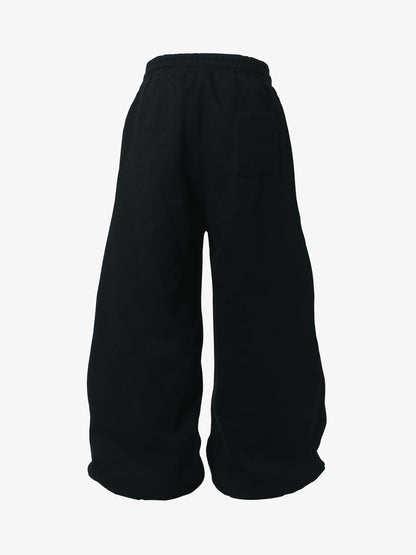 Retro Graphic Fleece-Lined Baggy Sweatpants 