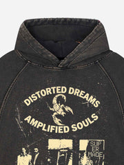 Scorpion Graphic Washed Distressed Hoodie