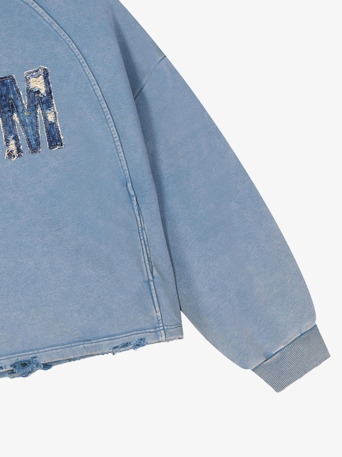 Denim Graphic Washed Cropped Sweatshirt